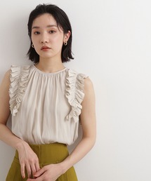 NATURAL BEAUTY BASIC | 割繊サテンフリルブラウス(シャツ/ブラウス)