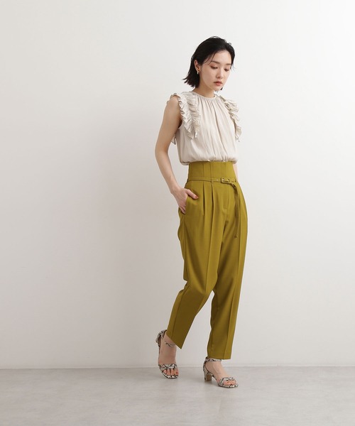 NATURAL BEAUTY BASIC(ナチュラルビューティーベーシック)の「割繊サテンフリルブラウス(シャツ/ブラウス・レディース・ベージュ/グレー系その他/ピンク・SMALL/MEDIUM)」の8枚目の写真