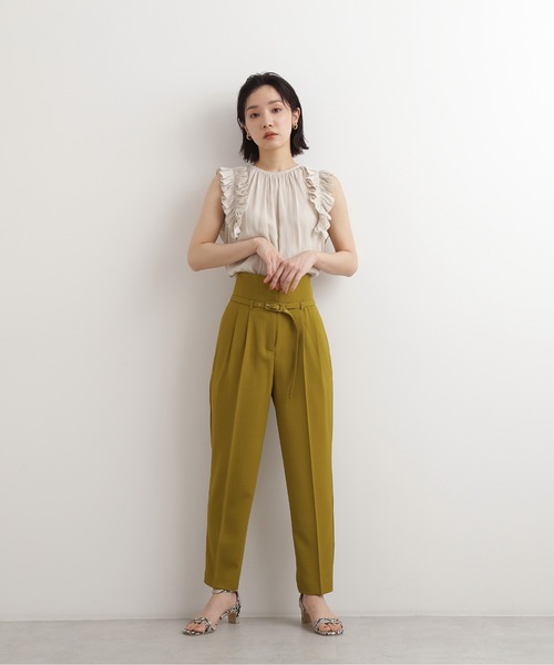 NATURAL BEAUTY BASIC(ナチュラルビューティーベーシック)の「割繊サテンフリルブラウス(シャツ/ブラウス・レディース・ベージュ/グレー系その他/ピンク・SMALL/MEDIUM)」の7枚目の写真
