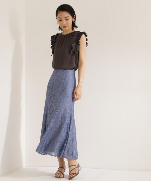 NATURAL BEAUTY BASIC(ナチュラルビューティーベーシック)の「割繊サテンフリルブラウス(シャツ/ブラウス・レディース・ベージュ/グレー系その他/ピンク・SMALL/MEDIUM)」の15枚目の写真