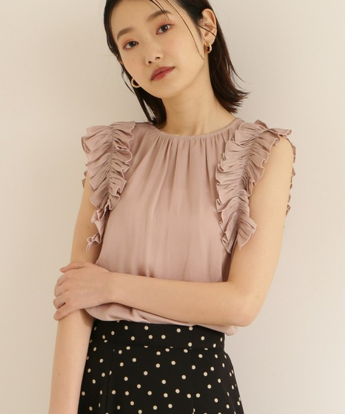 NATURAL BEAUTY BASIC(ナチュラルビューティーベーシック)の「割繊サテンフリルブラウス(シャツ/ブラウス・レディース・ベージュ/グレー系その他/ピンク・SMALL/MEDIUM)」の19枚目の写真