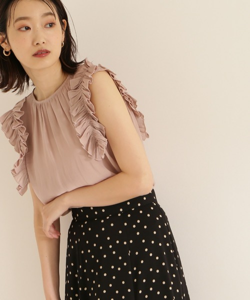 NATURAL BEAUTY BASIC(ナチュラルビューティーベーシック)の「割繊サテンフリルブラウス(シャツ/ブラウス・レディース・ベージュ/グレー系その他/ピンク・SMALL/MEDIUM)」の20枚目の写真