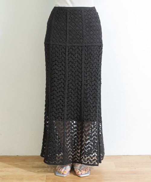 URBAN RESEARCH（アーバンリサーチ）の「レースマーメイドロングスカート（スカート・レディース・ブラック/ナチュラル・38/36）」の16枚目の写真