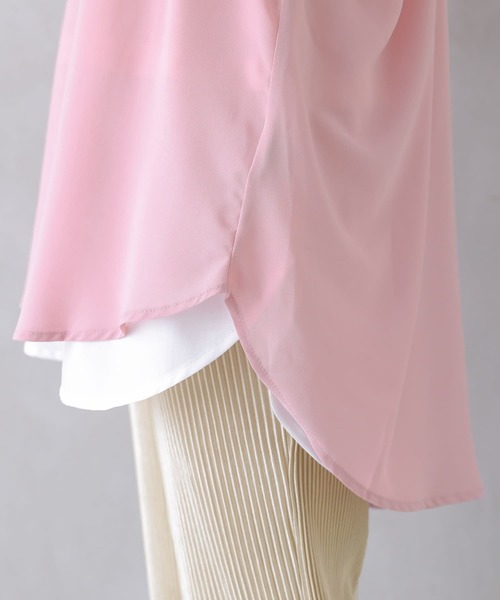 osharewalker(オシャレウォーカー)の「『バックオープンリボンデザインシアーシャツ』(シャツ/ブラウス・レディース・ミント/ブラック/ピンク/グレイッシュブルー・FREE)」の22枚目の写真