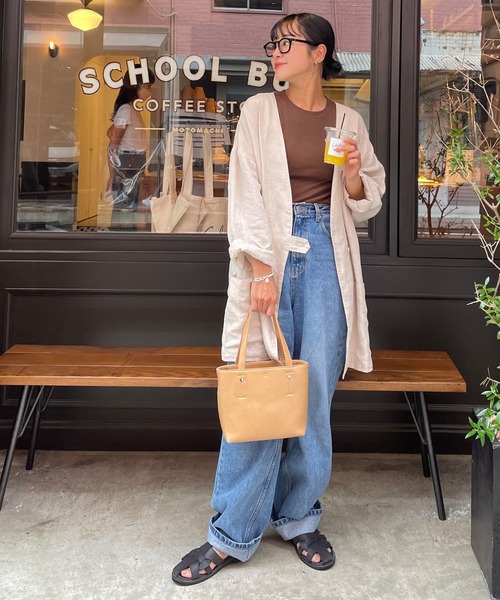 CANAL JEAN(キャナルジーン)の「smileyranna フェイクレザートートバッグ(トートバッグ・レディース・ベージュ/サックスブルー・ONE SIZE)」の4枚目の写真