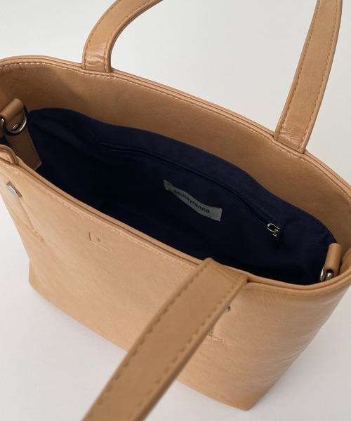 CANAL JEAN(キャナルジーン)の「smileyranna フェイクレザートートバッグ(トートバッグ・レディース・ベージュ/サックスブルー・ONE SIZE)」の12枚目の写真