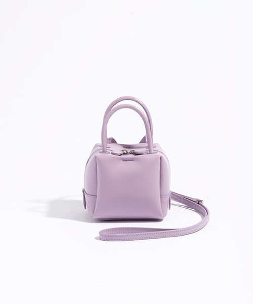 YAHKI（ヤーキ）の「YAHKI/ヤーキ OFT W FACE BAG-1 レザーショルダーバッグ（ショルダーバッグ・レディース・ライラック/ベージュ/ブラック/プラム・ONE SIZE）」の4枚目の写真