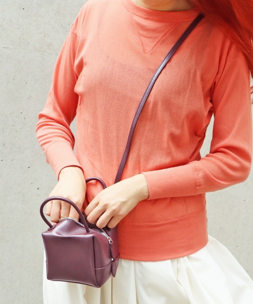 YAHKI（ヤーキ）の「YAHKI/ヤーキ OFT W FACE BAG-1 レザーショルダーバッグ（ショルダーバッグ・レディース・ライラック/ベージュ/ブラック/プラム・ONE SIZE）」の18枚目の写真