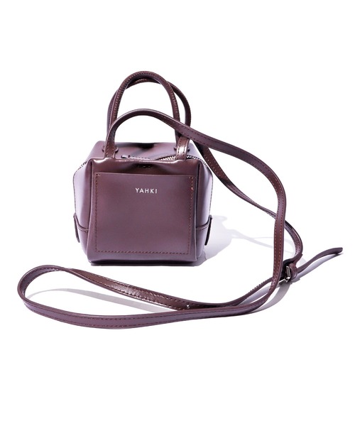 YAHKI（ヤーキ）の「YAHKI/ヤーキ OFT W FACE BAG-1 レザーショルダーバッグ（ショルダーバッグ・レディース・ライラック/ベージュ/ブラック/プラム・ONE SIZE）」の17枚目の写真