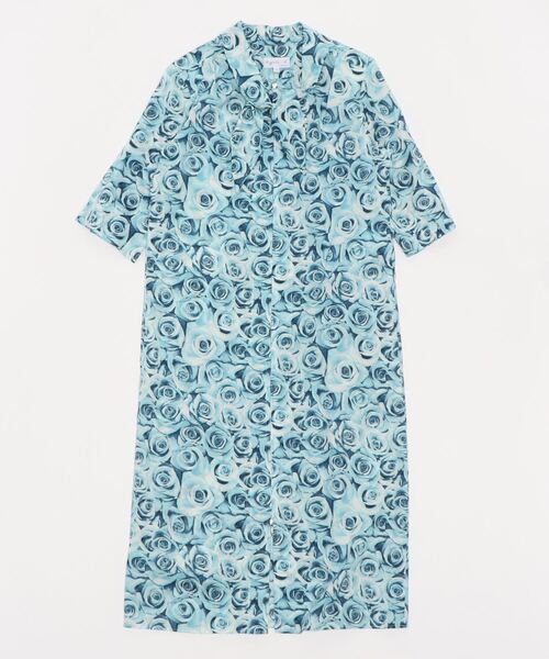 IE89 ROBE ローズプリントシャツワンピース