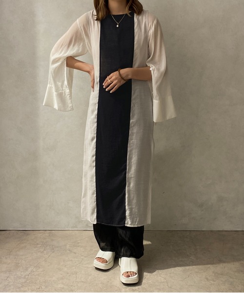 apres jour clair(アプレジュールクレア)の「【apres jour clair】バイカラーシアーワンピース【ZOZOTOWN限定アイテム】(ワンピース・レディース・ブラック/ベージュ/ブラウン系その他・X-LARGE/フリー)」の19枚目の写真