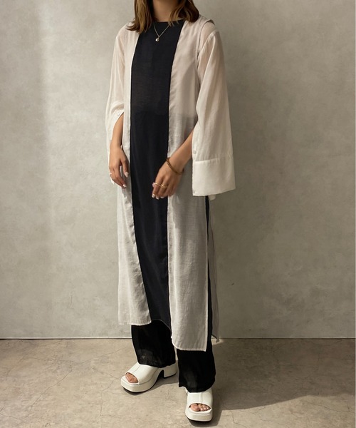 apres jour clair(アプレジュールクレア)の「【apres jour clair】バイカラーシアーワンピース【ZOZOTOWN限定アイテム】(ワンピース・レディース・ブラック/ベージュ/ブラウン系その他・X-LARGE/フリー)」の15枚目の写真