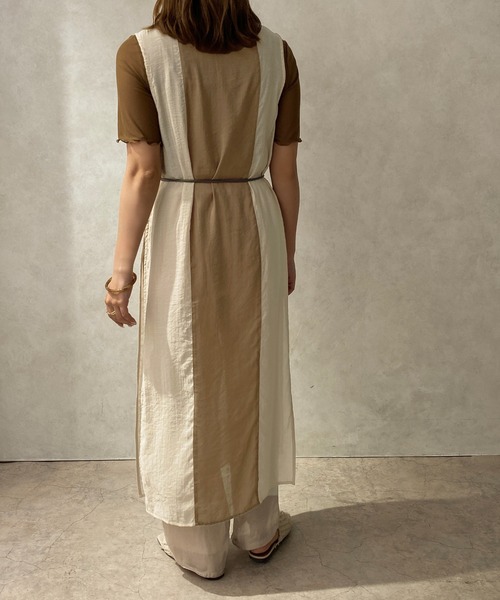 apres jour clair(アプレジュールクレア)の「【apres jour clair】バイカラーシアーワンピース【ZOZOTOWN限定アイテム】(ワンピース・レディース・ブラック/ベージュ/ブラウン系その他・X-LARGE/フリー)」の13枚目の写真