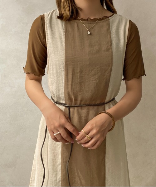 apres jour clair(アプレジュールクレア)の「【apres jour clair】バイカラーシアーワンピース【ZOZOTOWN限定アイテム】(ワンピース・レディース・ブラック/ベージュ/ブラウン系その他・X-LARGE/フリー)」の21枚目の写真