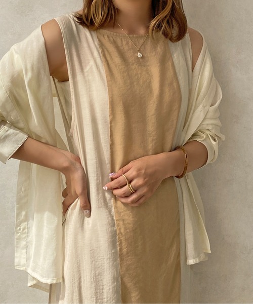 apres jour clair(アプレジュールクレア)の「【apres jour clair】バイカラーシアーワンピース【ZOZOTOWN限定アイテム】(ワンピース・レディース・ブラック/ベージュ/ブラウン系その他・X-LARGE/フリー)」の11枚目の写真