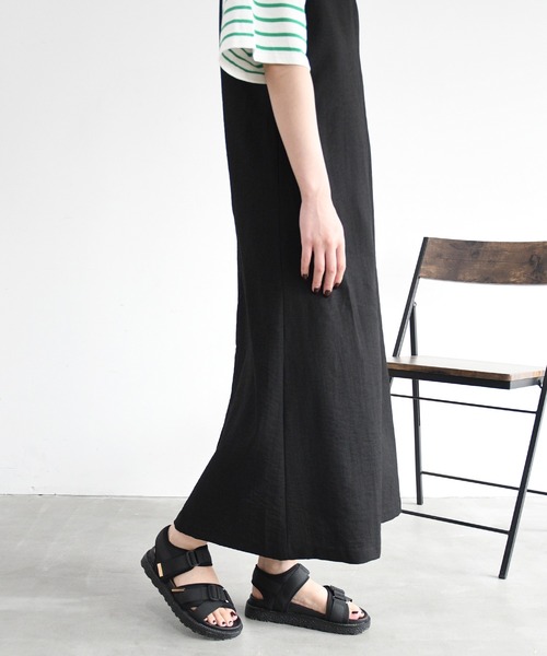 sango（sango）の「リネンタッチVネックジャンパースカート（スカート・レディース・ブラック/キナリ/モカ・FREE）」の19枚目の写真