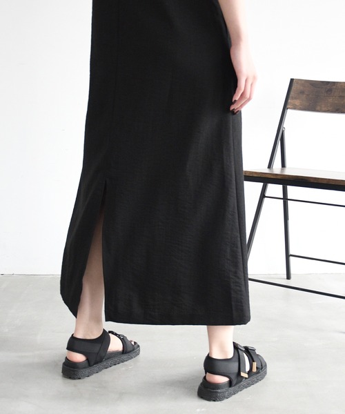 sango（sango）の「リネンタッチVネックジャンパースカート（スカート・レディース・ブラック/キナリ/モカ・FREE）」の20枚目の写真