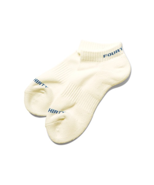 430(フォーサーティ)の「【430】CM LOGO SHORT SOX(ソックス/靴下・メンズ・ブラック/ネイビー/オフホワイト/カーキ・FREE)」の1枚目の写真