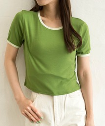 シンプル無地リンガーTシャツ