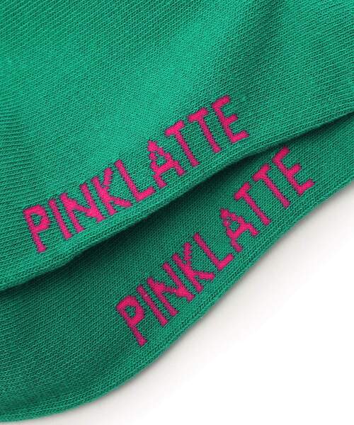 PINK-latte(ピンクラテ)の「◆ロゴ配色 くるぶし丈リブソックス(ソックス/靴下・キッズ・ブラック/オフホワイト/グリーン/パープル系4・00)」の7枚目の写真