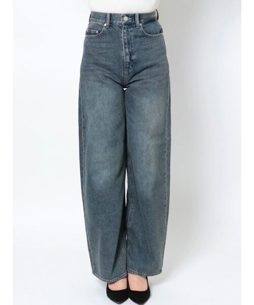 EMODA（エモダ）の「ユーズドライクワイドジャストウエストジーンズ（デニムパンツ・レディース・グレー/ブルー・SMALL/MEDIUM）」の12枚目の写真