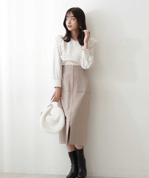 PROPORTION BODY DRESSING(プロポーションボディドレッシング)の「フロントポケットファスナータイト / 1212220510(スカート・レディース・ベージュ/ブラウン/グリーン・SMALL/MEDIUM)」の5枚目の写真