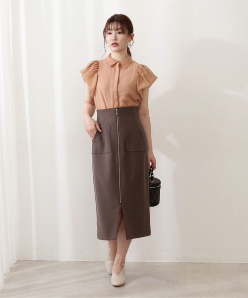 PROPORTION BODY DRESSING(プロポーションボディドレッシング)の「フロントポケットファスナータイト / 1212220510(スカート・レディース・ベージュ/ブラウン/グリーン・SMALL/MEDIUM)」の1枚目の写真