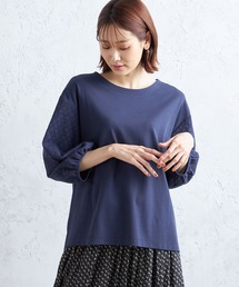 【接触冷感】刺しゅうスリーブプルオーバー
