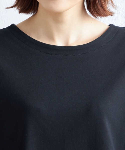 A/C DESIGN BY ALPHA CUBIC(エーシーデザインバイアルファキュービック)の「【接触冷感】刺しゅうスリーブプルオーバー(Tシャツ/カットソー・レディース・ブルー/ブラック/ワイン・LL/L/M)」の13枚目の写真