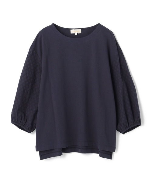 A/C DESIGN BY ALPHA CUBIC(エーシーデザインバイアルファキュービック)の「【接触冷感】刺しゅうスリーブプルオーバー(Tシャツ/カットソー・レディース・ブルー/ブラック/ワイン・LL/L/M)」の18枚目の写真