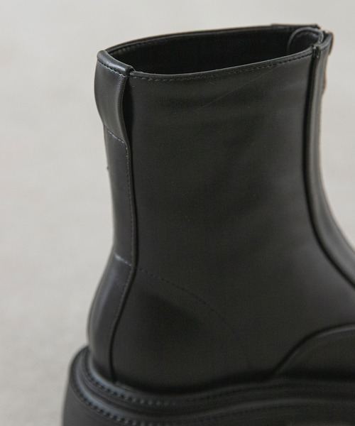 rectangle（レクタングル）の「ジップアップアンクルブーツ（ブーツ・レディース・ブラック/ベージュ・SMALL/MEDIUM/LARGE/X-LARGE）」の5枚目の写真