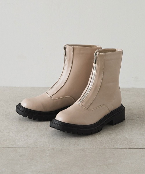 rectangle（レクタングル）の「ジップアップアンクルブーツ（ブーツ・レディース・ブラック/ベージュ・SMALL/MEDIUM/LARGE/X-LARGE）」の14枚目の写真