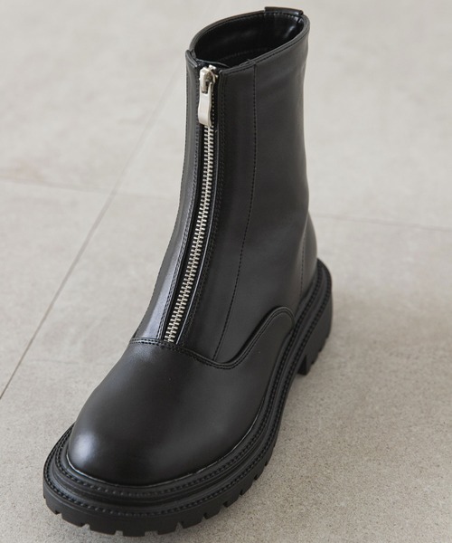 rectangle（レクタングル）の「ジップアップアンクルブーツ（ブーツ・レディース・ブラック/ベージュ・SMALL/MEDIUM/LARGE/X-LARGE）」の21枚目の写真