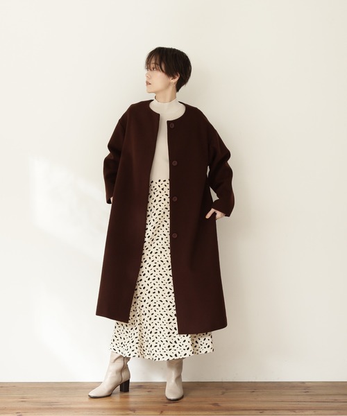 N.(N. Natural Beauty Basic)(エヌエヌナチュラルビューティーベーシック)の「◆総針ボトルネック長袖ニット(ニット/セーター・レディース・ブラック/レッド/グリーン/クリーム/チョコ・MEDIUM)」の18枚目の写真