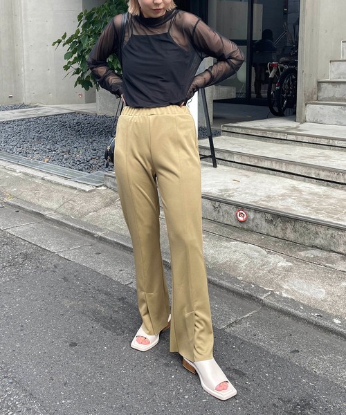 CAPRICIEUX LE'MAGE（カプリシューレマージュ）の「シアーハイネックプルオーバー（Tシャツ/カットソー・レディース・ブラック/アイボリー/キャメル・FREE）」の18枚目の写真