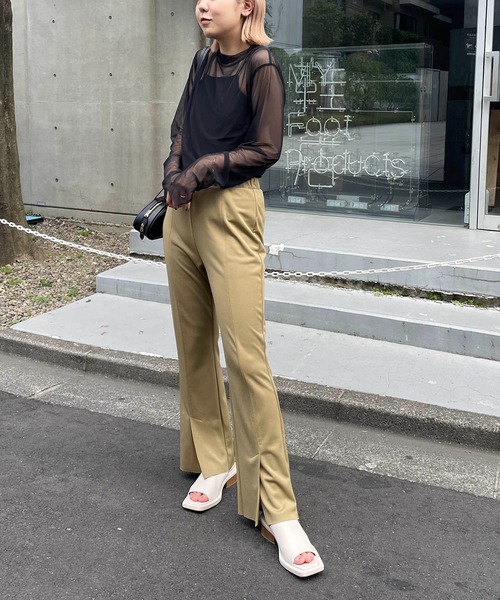 CAPRICIEUX LE'MAGE（カプリシューレマージュ）の「シアーハイネックプルオーバー（Tシャツ/カットソー・レディース・ブラック/アイボリー/キャメル・FREE）」の19枚目の写真