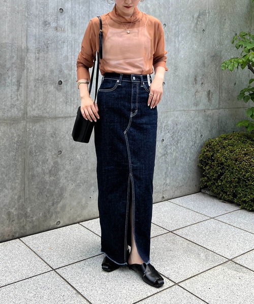 CAPRICIEUX LE'MAGE（カプリシューレマージュ）の「シアーハイネックプルオーバー（Tシャツ/カットソー・レディース・ブラック/アイボリー/キャメル・FREE）」の9枚目の写真