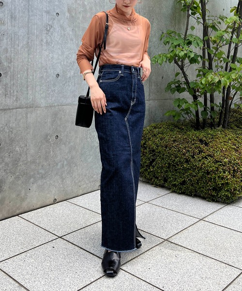 CAPRICIEUX LE'MAGE（カプリシューレマージュ）の「シアーハイネックプルオーバー（Tシャツ/カットソー・レディース・ブラック/アイボリー/キャメル・FREE）」の10枚目の写真