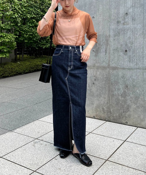 CAPRICIEUX LE'MAGE（カプリシューレマージュ）の「シアーハイネックプルオーバー（Tシャツ/カットソー・レディース・ブラック/アイボリー/キャメル・FREE）」の8枚目の写真