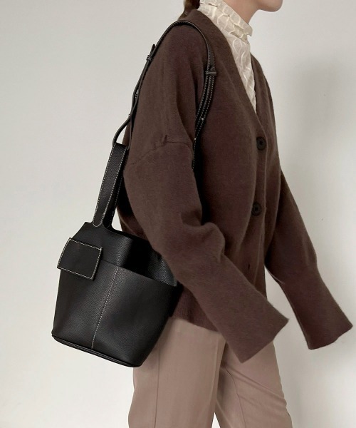 Bab（バブ）の「配色ステッチハンドバッグ（ハンドバッグ・レディース・ライトグリーン/モカ/ブラック系その他/アイボリー/ブラック・ONESIZE）」の7枚目の写真