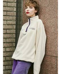 ハーフZIPロゴフリーストップス