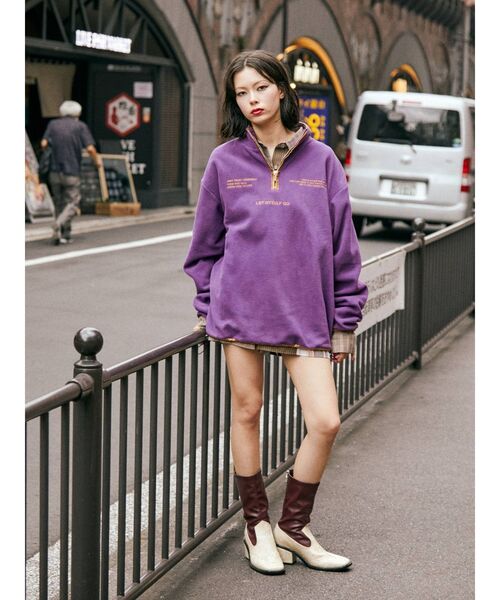 jouetie（ジュエティ）の「ハーフZIPロゴフリーストップス（その他