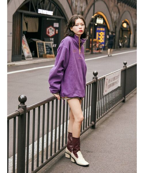 jouetie（ジュエティ）の「ハーフZIPロゴフリーストップス（その他トップス・レディース・パープル/ブルー/ブラック/アイボリー・MEDIUM）」の13枚目の写真