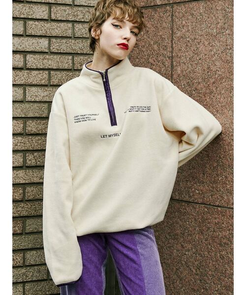 jouetie（ジュエティ）の「ハーフZIPロゴフリーストップス（その他トップス・レディース・パープル/ブルー/ブラック/アイボリー・MEDIUM）」の14枚目の写真