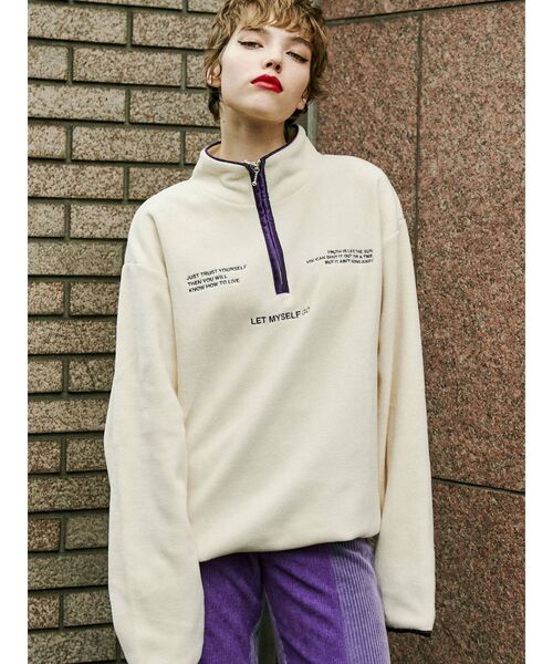 jouetie（ジュエティ）の「ハーフZIPロゴフリーストップス（その他トップス・レディース・パープル/ブルー/ブラック/アイボリー・MEDIUM）」の15枚目の写真