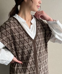 knit Jemade | 配色ジャガードニットベストワンピース(ワンピース)