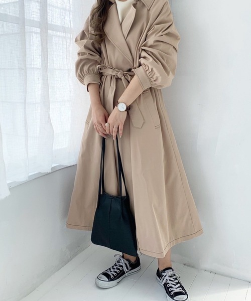 chocomee（チョコミー）の「chocomeeトレンチ【ベージュ】（トレンチコート・レディース・ベージュ・ONESIZE）」の5枚目の写真