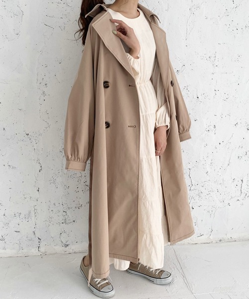 chocomee（チョコミー）の「chocomeeトレンチ【ベージュ】（トレンチコート・レディース・ベージュ・ONESIZE）」の4枚目の写真