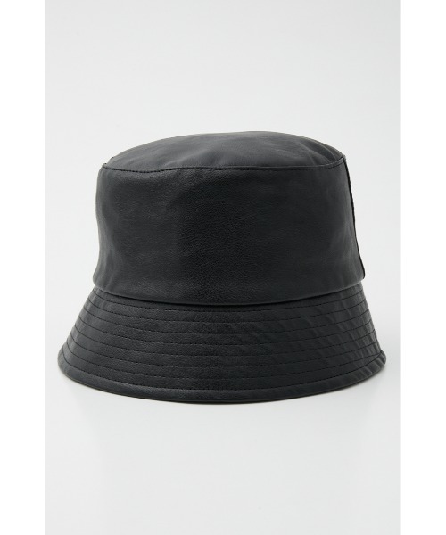 AZUL by moussy（アズールバイマウジー）の「FAUX LEATHER BUCKET HAT/フェイクレザーバケットハット（キャップ・レディース・ブラック/アイボリー・FREE）」の8枚目の写真