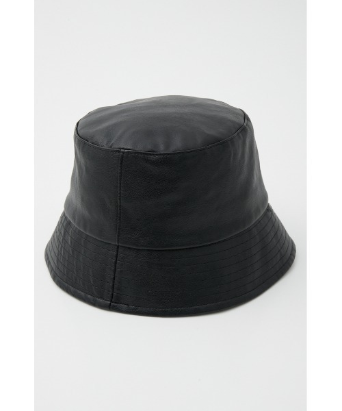 AZUL by moussy（アズールバイマウジー）の「FAUX LEATHER BUCKET HAT/フェイクレザーバケットハット（キャップ・レディース・ブラック/アイボリー・FREE）」の7枚目の写真